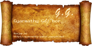 Gyarmathy Gábor névjegykártya