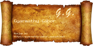 Gyarmathy Gábor névjegykártya